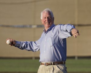 U.S. Representative Mike Thompson threw the first pitch Thursday. 